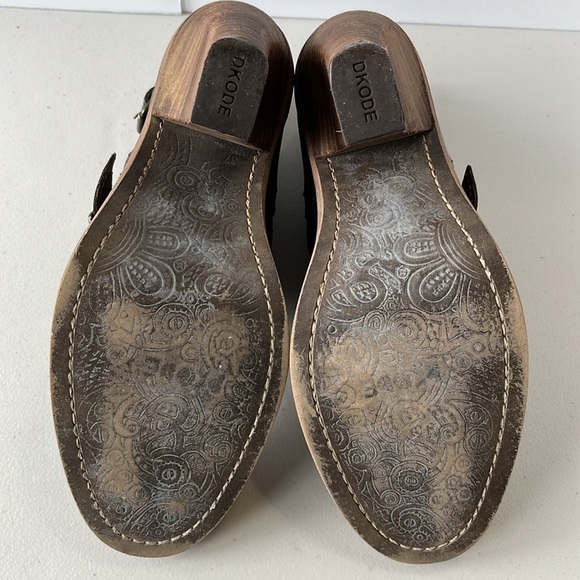 Dkode Heeled Ankle Booties Leather Cowboy Western Metallic Bronze Brown - Picture 14 of 17